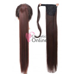 Extensie de par coada cu clema si arici dreapta de 60cm cod MST-233# Castaniu Mediu Mixt